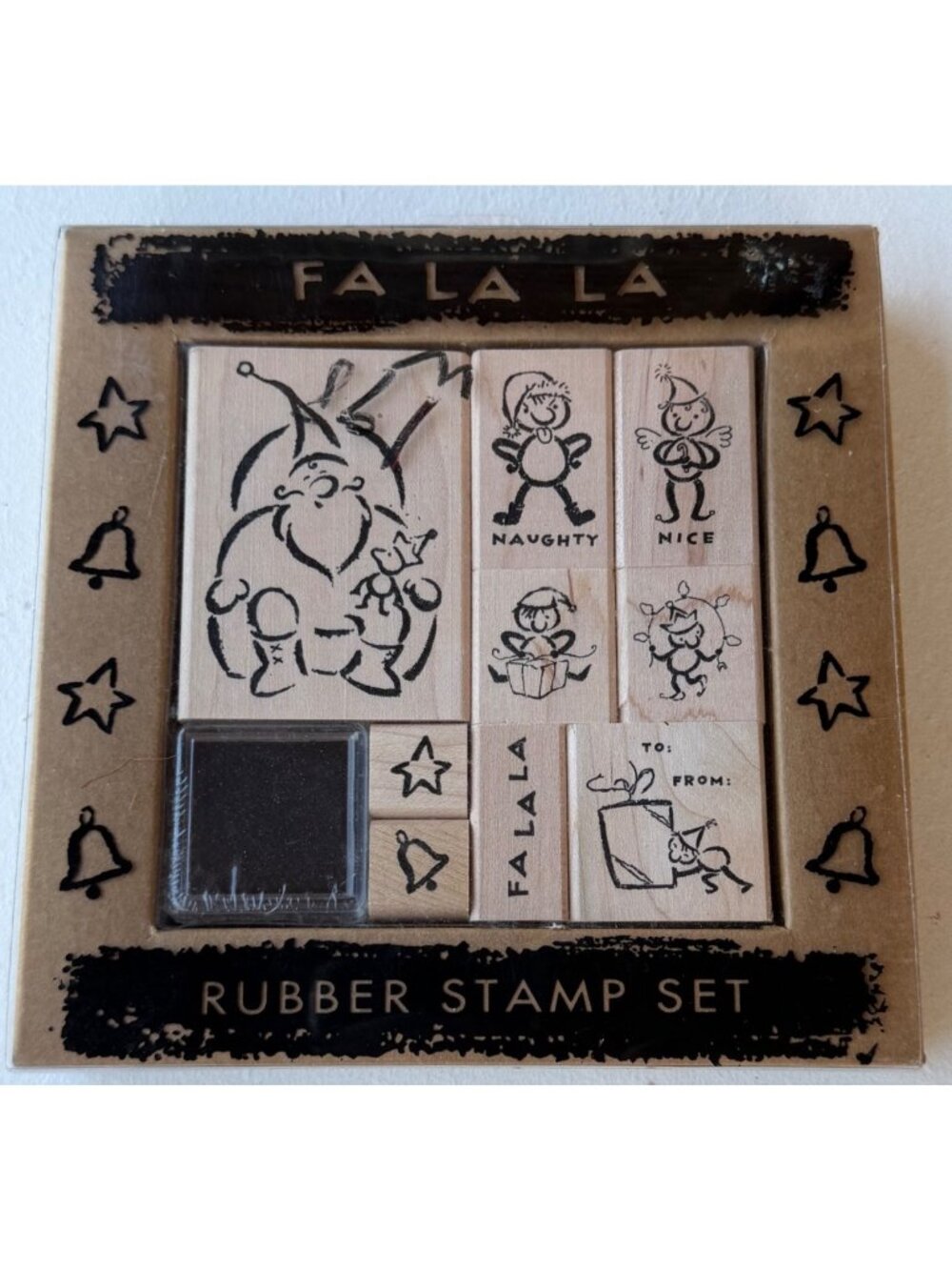 FA LA LA All Night Media Set of 9 Christmas Holiday Theme Rubber Stamps #2405R